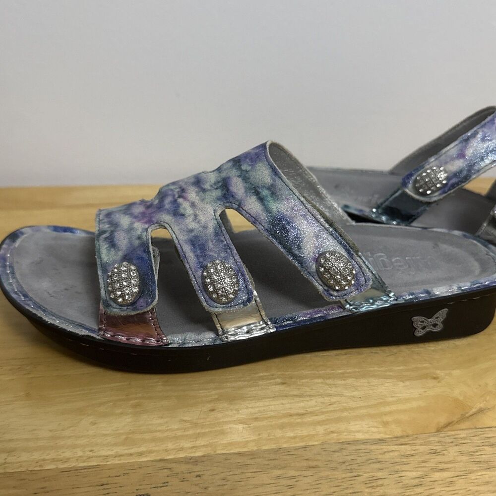 ALEGRIA Triple Leather Strap Venice Sandals Impressionista Women Sz 8.5 39 - Picture 9 of 10